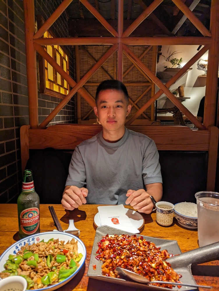 Josh, founder of CTrek, at a restaurant in China